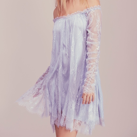 Free People Dresses & Skirts - NWOT FREE PEOPLE ANGEL LACE TRAPEZE MINI DRESS